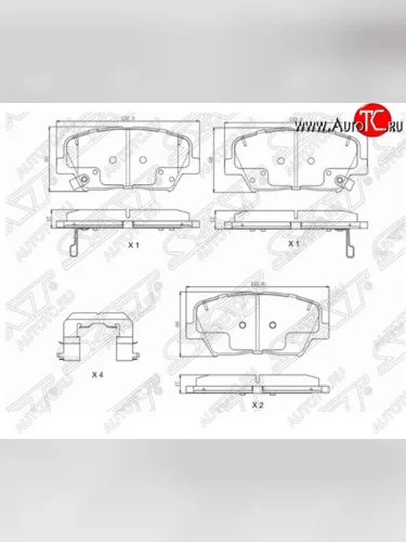 Комплект передних тормозных колодок SAT Hyundai Elantra AD дорестайлинг (2016-2019)