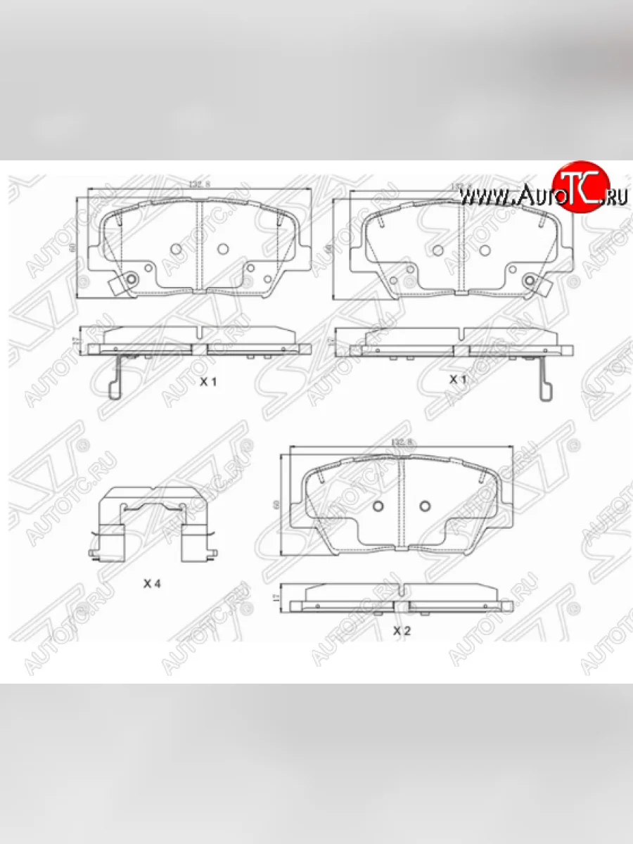 Комплект передних тормозных колодок SAT Hyundai Elantra AD дорестайлинг (2016-2019)  в Керчи Республика Крым