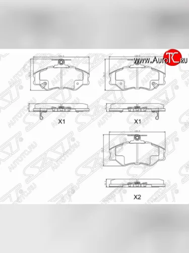 Комплект передних тормозных колодок SAT Hyundai Porter AU,KR (1996-2011)