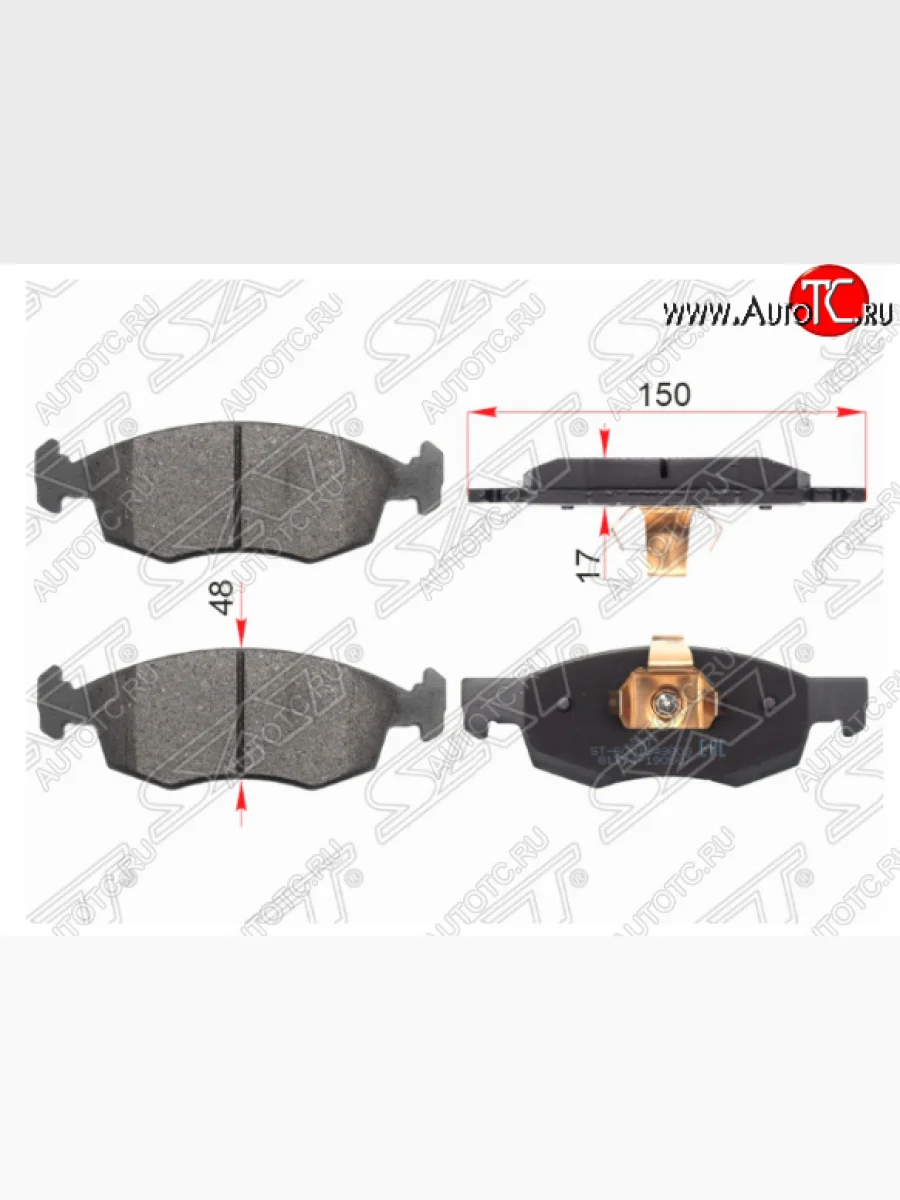 Комплект передних тормозных колодок SAT Лада ВАЗ Ларгус дорестайлинг R90 (2012-2021)  в Керчи Республика Крым