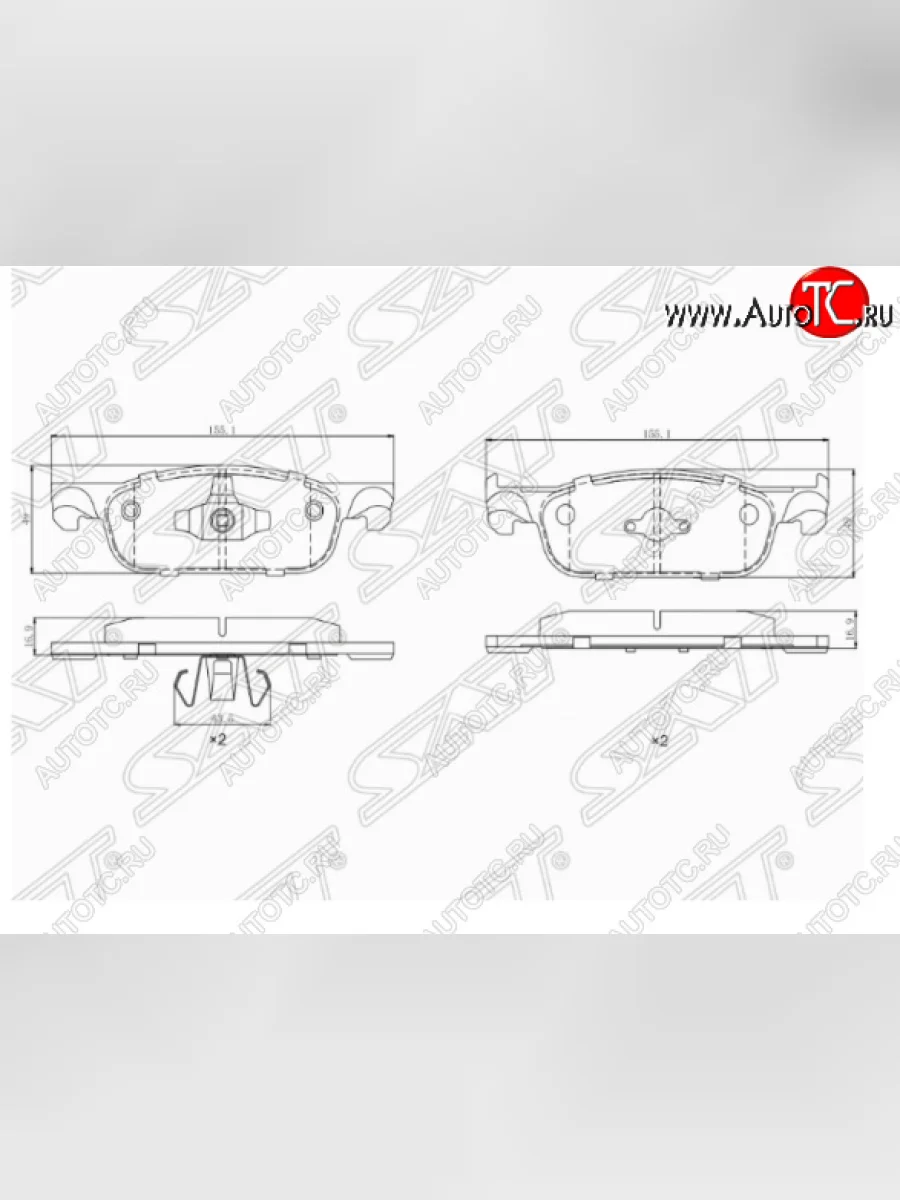 Комплект передних тормозных колодок SAT Лада ВАЗ XRAY (2016-2022)  с доставкой в г. Керчь