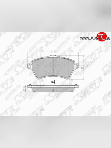 Комплект передних тормозных колодок SAT Land Rover Freelander 1 (1997-2006)