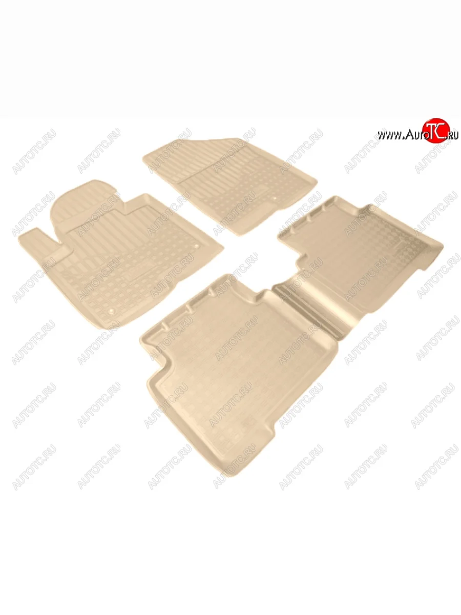 Коврики салона Norplast Unidec (5 мест) Hyundai Santa Fe DM дорестайлинг (2012-2016) (Цвет: бежевый)  в Перми Пермском крае