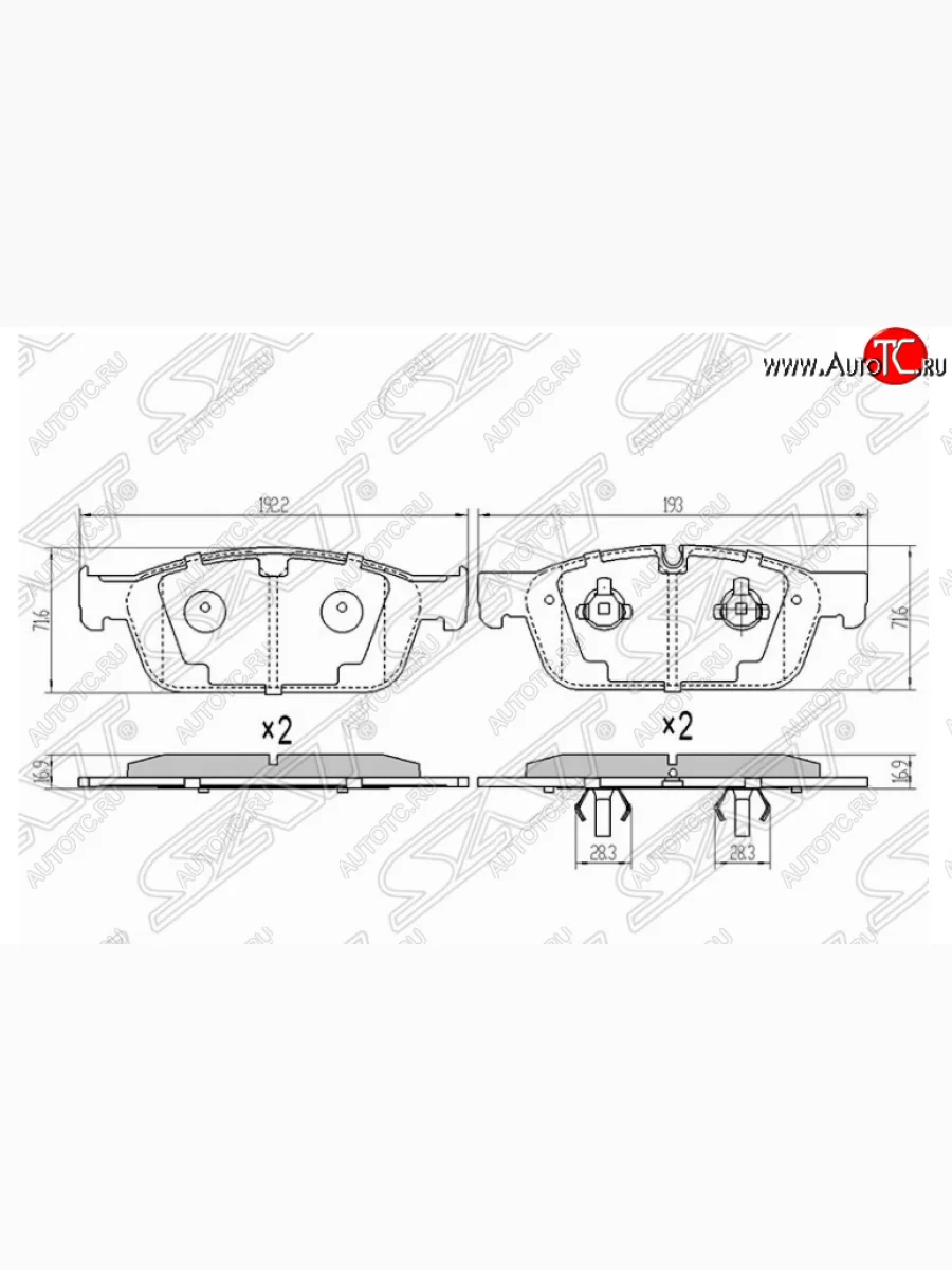 Комплект передних тормозных колодок SAT Mercedes-Benz GL class X166 дорестайлинг (2012-2016)  в Керчи Республика Крым