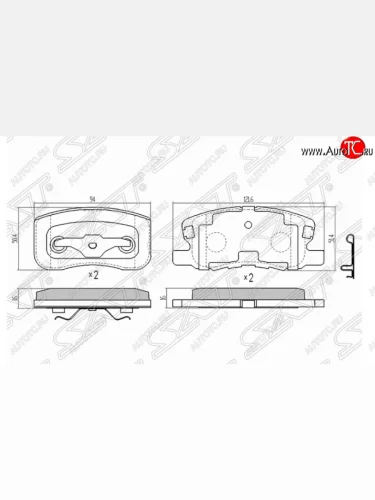 Комплект передних тормозных колодок SAT Mitsubishi Colt Z30 хэтчбэк 5 дв. дорестайлинг (2002-2009)