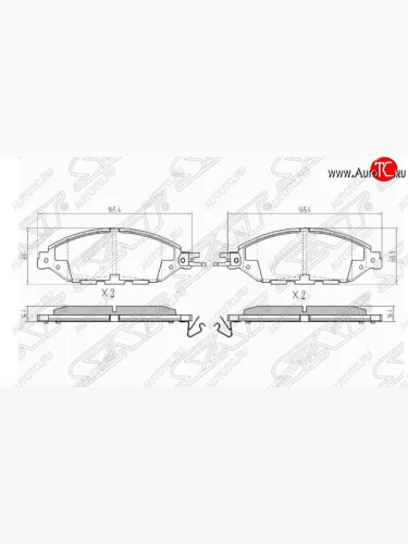 Комплект передних тормозных колодок SAT Nissan Murano 3 Z52 рестайлинг (2020-2025)