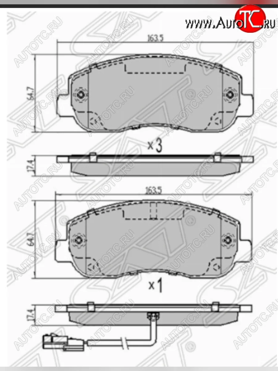 Комплект передних тормозных колодок SAT Renault Master FV,JV фургон дорестайлинг (2010-2015)  в Керчи Республика Крым