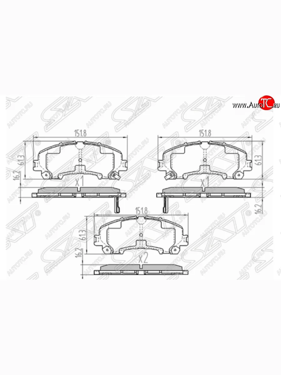 Комплект передних тормозных колодок SAT INFINITI Q50 V37 дорестайлинг (2013-2017)  в Керчи Республика Крым