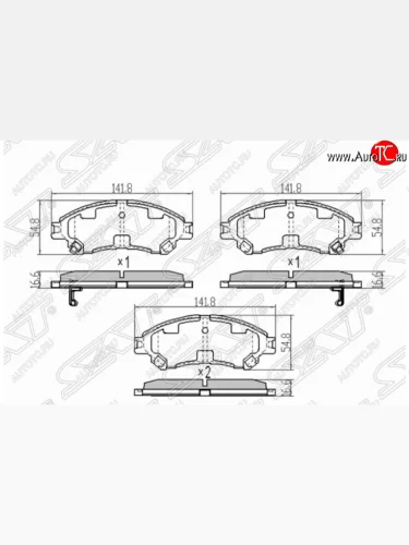 Комплект передних тормозных колодок SAT Suzuki SX4 JYB, JYA хэтчбэк дорестайлинг (2013-2016)