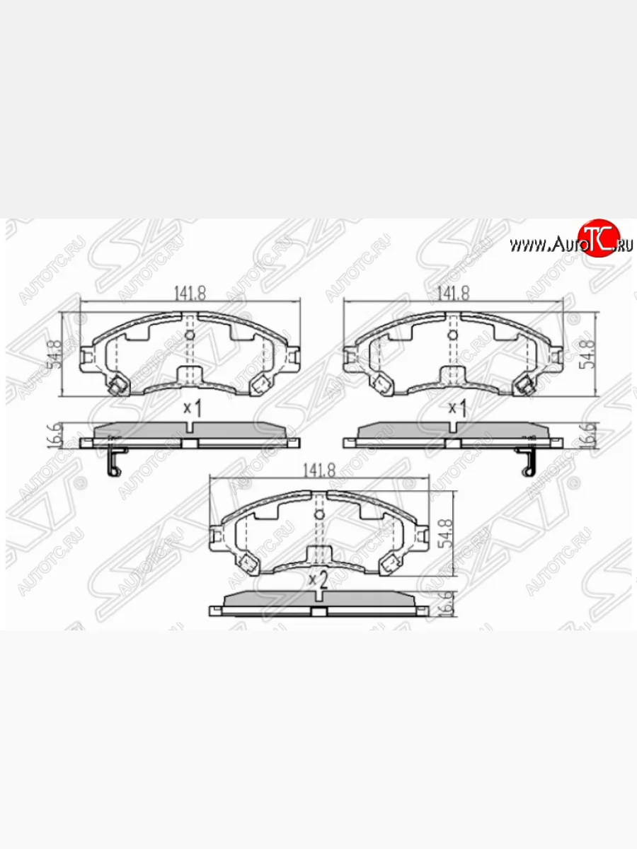 Комплект передних тормозных колодок SAT Suzuki SX4 JYB, JYA хэтчбэк дорестайлинг (2013-2016)  в Самаре Самарской области