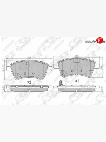 Комплект передних тормозных колодок SAT Suzuki SX4 GYC21S дорестайлинг седан (2006-2012)