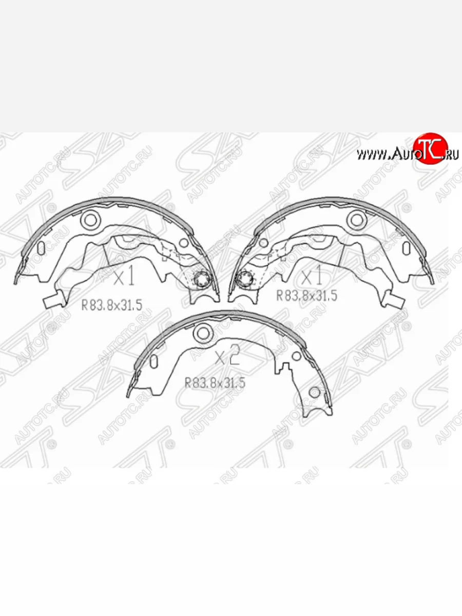 Колодки ручного тормоза SAT Hyundai Accent 3 MC седан (2005-2011)  в Керчи Республика Крым