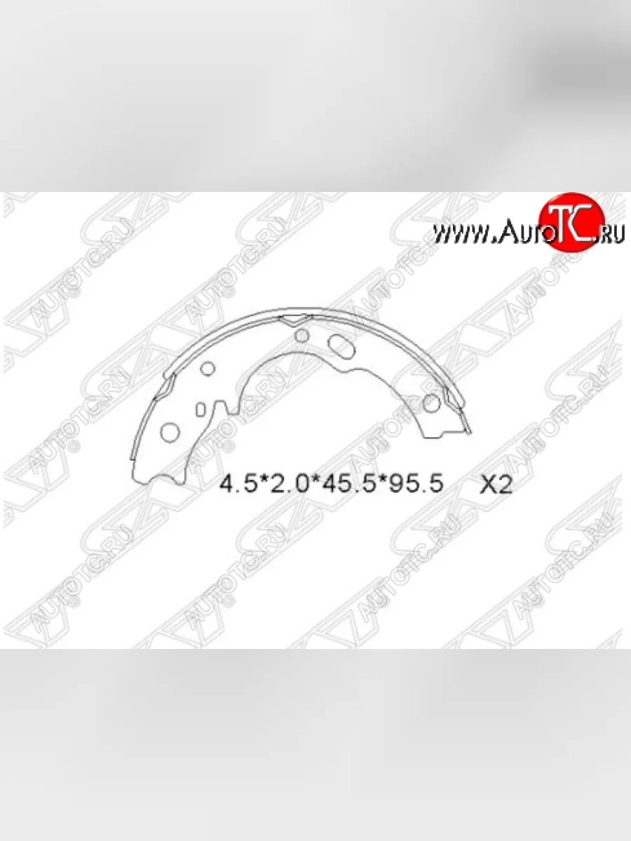 Колодки ручного тормоза SAT (2 шт) Isuzu Elf (NPR75)  дорестайлинг (1993-2004)  в Керчи Республика Крым