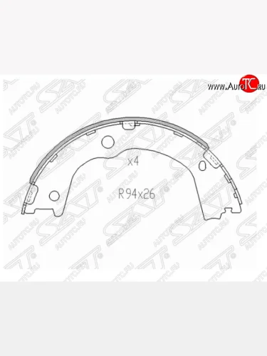 Колодки ручного тормоза SAT KIA Sorento XM дорестайлинг (2009-2012)