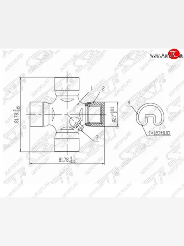 Крестовина карданного вала SAT Land Rover Discovery  3 L319 - Range Rover Sport  1 L320