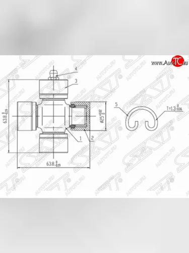 Крестовина карданного вала SAT Mazda CX-7 ER рестайлинг (2010-2012)