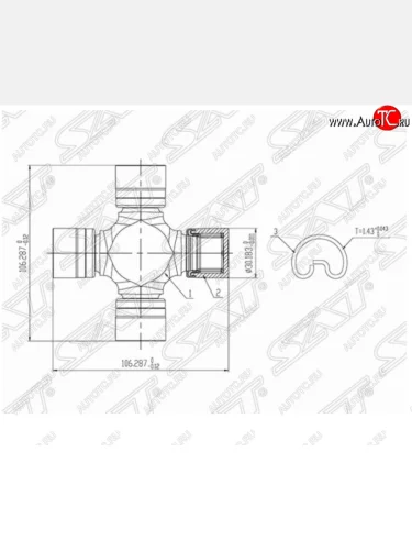 Крестовина карданного вала SAT INFINITI QX56 JA60 рестайлинг (2007-2010)