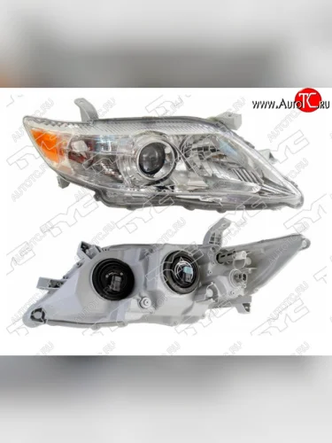 Правая фара TYC (не ксенон / без корректора, хром, Евросвет) Toyota Camry XV40 рестайлинг (2009-2011)
