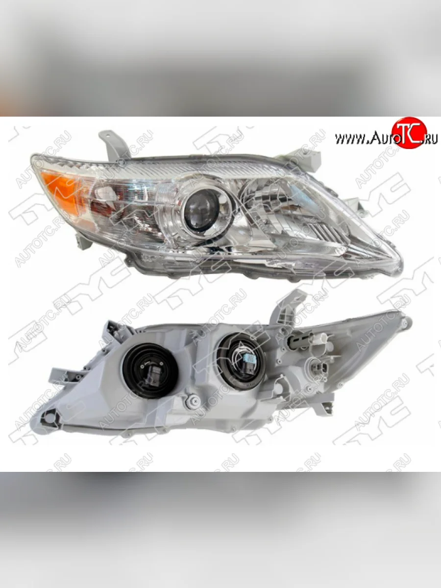 Правая фара TYC (не ксенон / без корректора, хром, Евросвет) Toyota Camry XV40 рестайлинг (2009-2011)  в Керчи Республика Крым