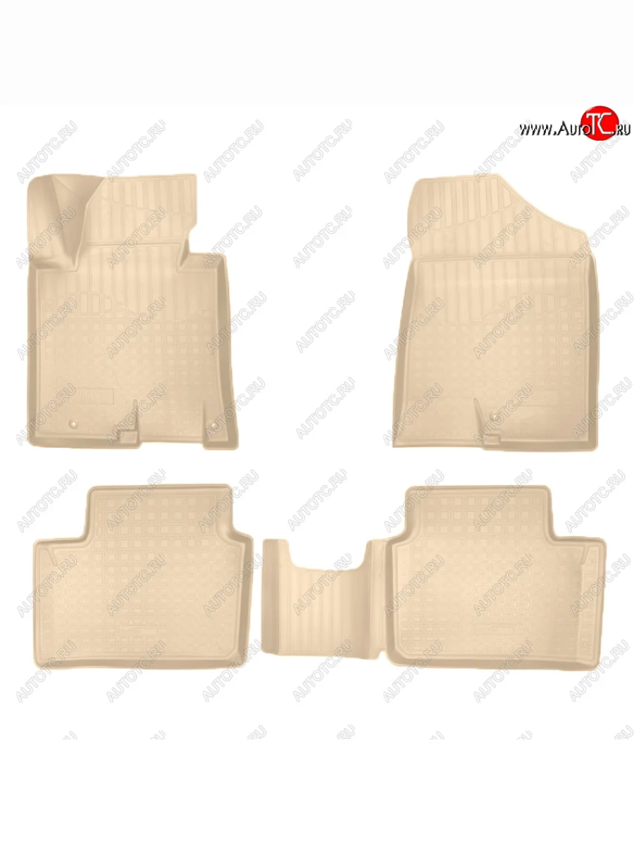 Коврики салона Norplast Unidec 3D KIA Ceed 2 JD дорестайлинг, хэтчбэк (2012-2015) (Цвет: бежевый)  с доставкой в г. Керчь