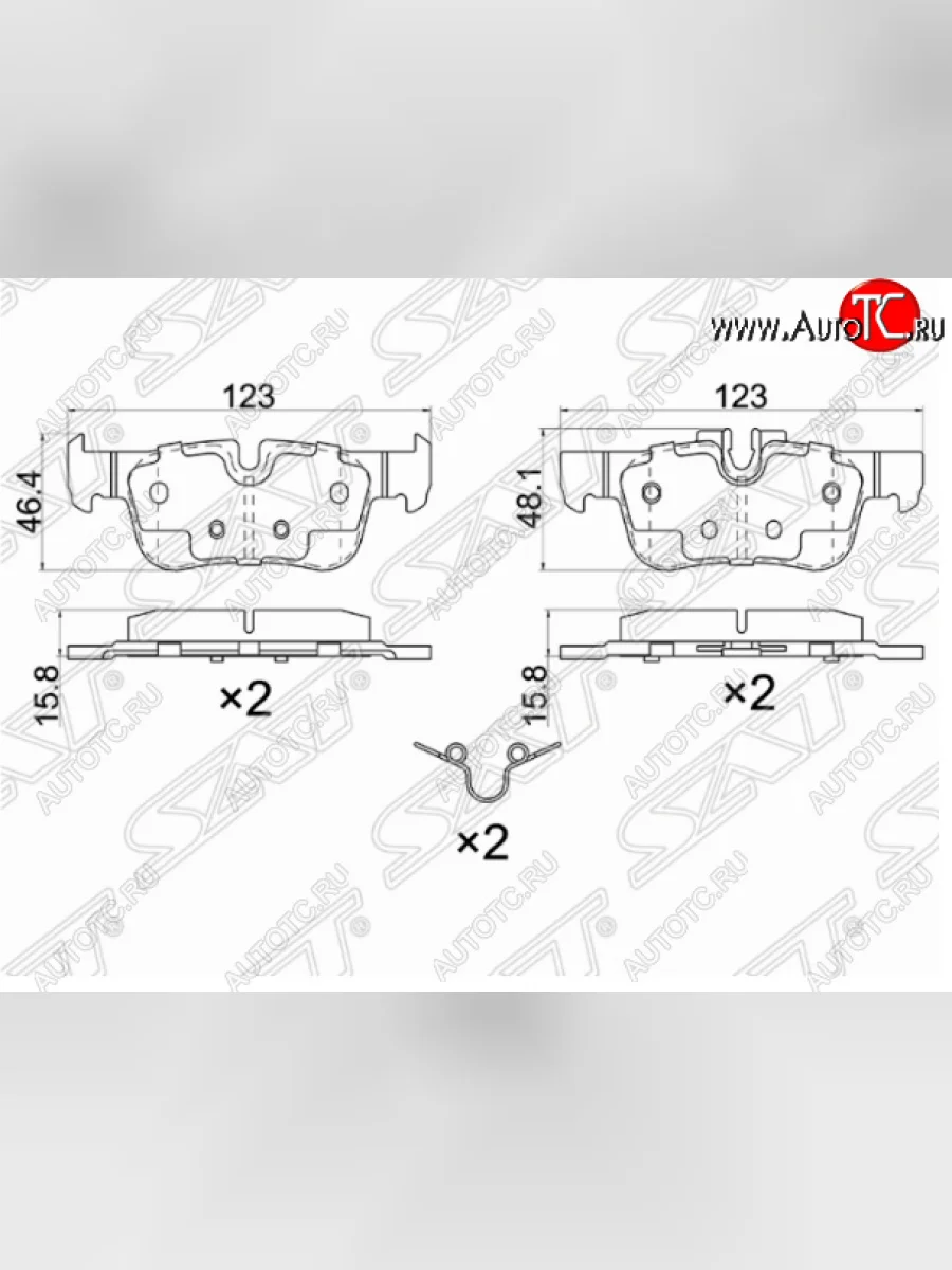 Комплект задних тормозных колодок SAT BMW X2 F39 (2017-2023)  с доставкой в г. Керчь