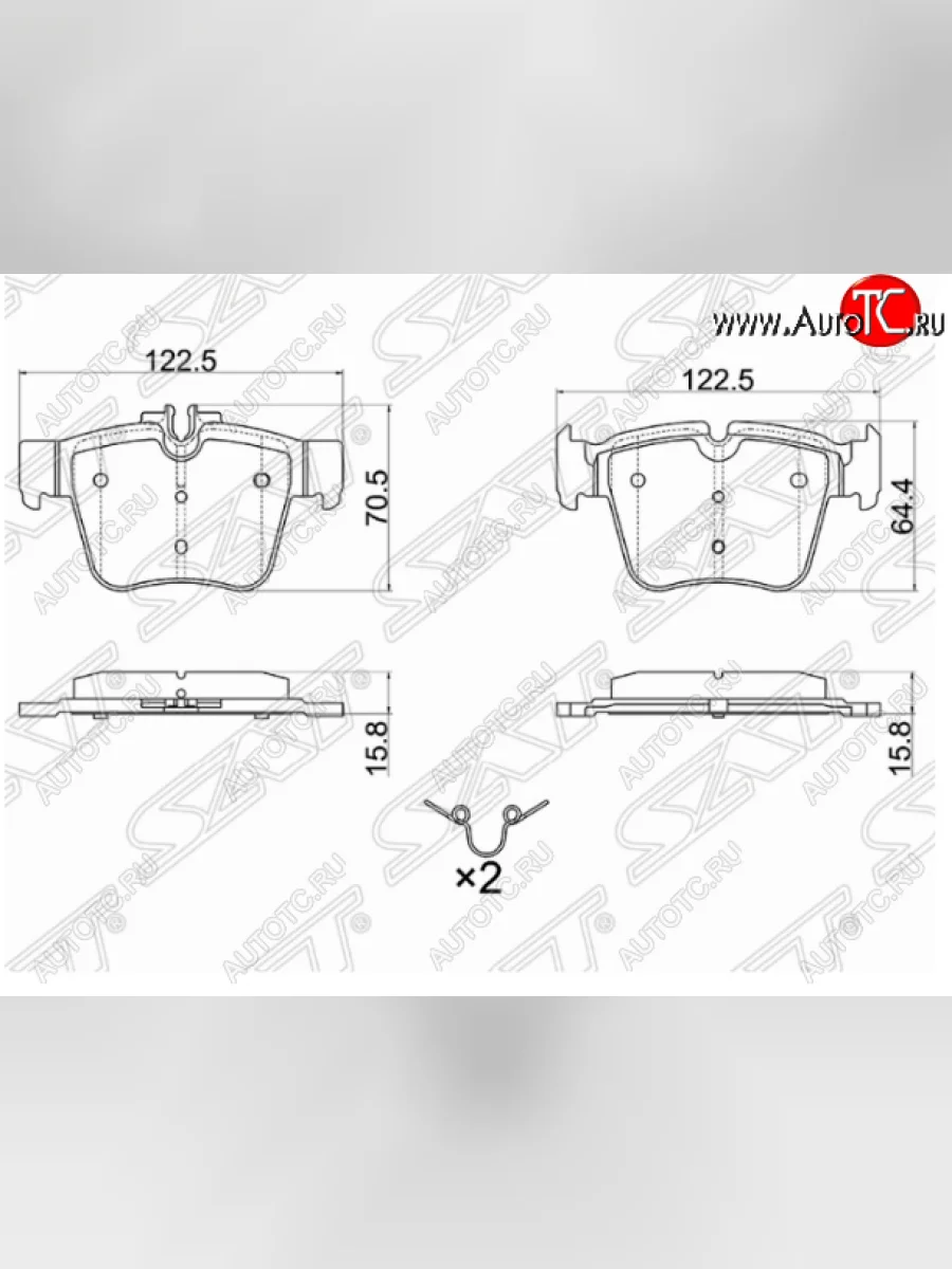 Комплект задних тормозных колодок SAT  Mercedes-Benz C-Class (2015-2018) W205  в Самаре Самарской области