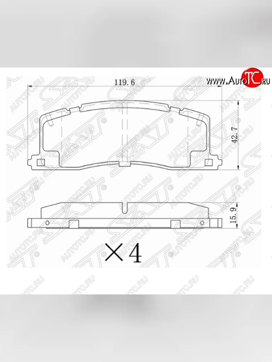 Комплект задних тормозных колодок SAT Toyota Estima Emina XR10, XR20 минивэн дорестайлинг (1992-1994)  в Керчи Республика Крым