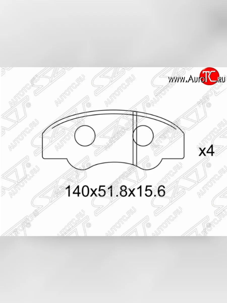 Комплект задних тормозных колодок SAT Toyota Fortuner AN160 дорестайлинг (2015-2020)  в Керчи Республика Крым