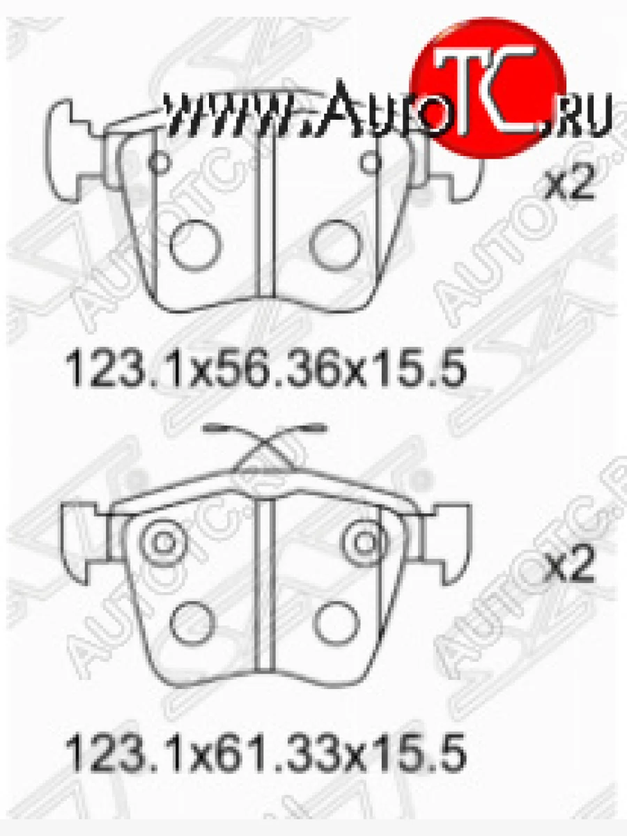 Комплект задних тормозных колодок SAT Volkswagen Passat B7 универсал (2010-2015)  в Керчи Республика Крым