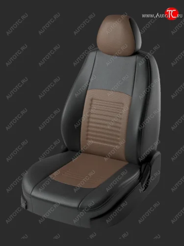 Чехлы для сидений Lord Autofashion Турин (экокожа) (Черный, вставка темно-коричневая) Лада ВАЗ 2108 (1984-2003)