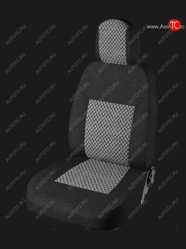 Чехлы для сидений Lord Autofashion Стандарт Плюс (жаккард) (Черный, вставка Стежок серый) Лада ВАЗ 2106 (1975-2005)