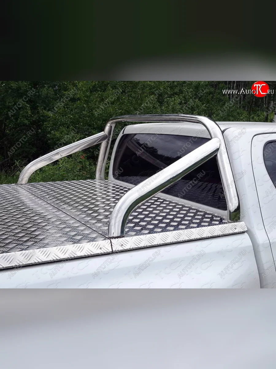 Защита кузова (нержавейка Ø75x42) Toyota Hilux AN120 дорестайлинг (2016-2020) (для крышки)  с доставкой в г. Керчь
