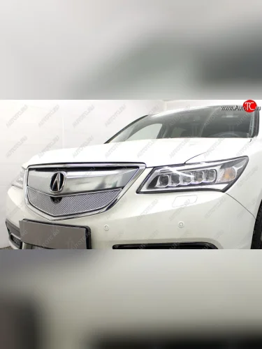 Защитная сетка решетки радиатора Стрелка 11 Премиум (алюминий) (Цвет: хром) Acura MDX YD3 дорестайлинг (2013-2016)