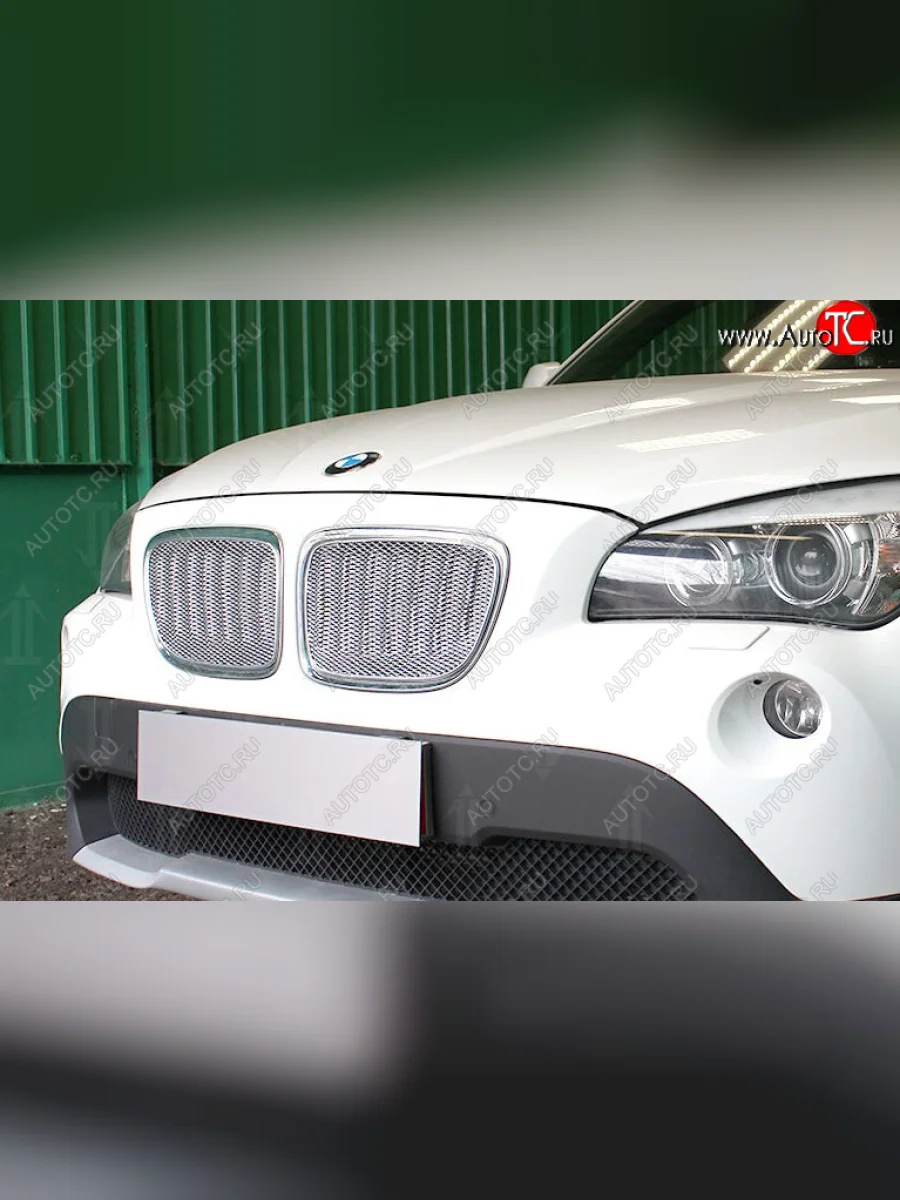 Защитная сетка решетки радиатора Стрелка 11 Премиум (алюминий) BMW X1 E84 (2009-2015) (Цвет: хром)  в Самаре Самарской области