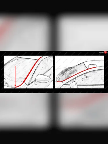 Водостоки лобового стекла Стрелка 11 Mazda 3/Axela BM дорестайлинг, хэтчбэк (2013-2016)