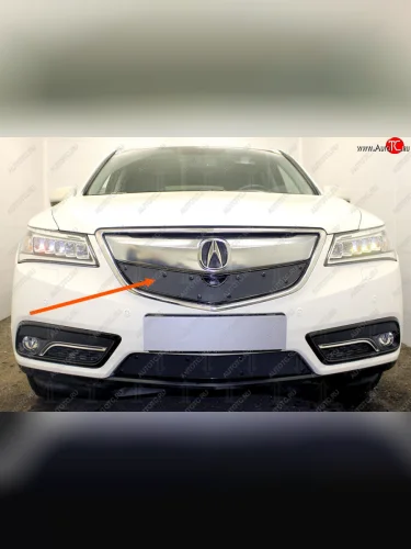 Зимняя заглушка решетки радиатора Стрелка 11 Премиум Acura MDX YD3 рестайлинг (2016-2021)