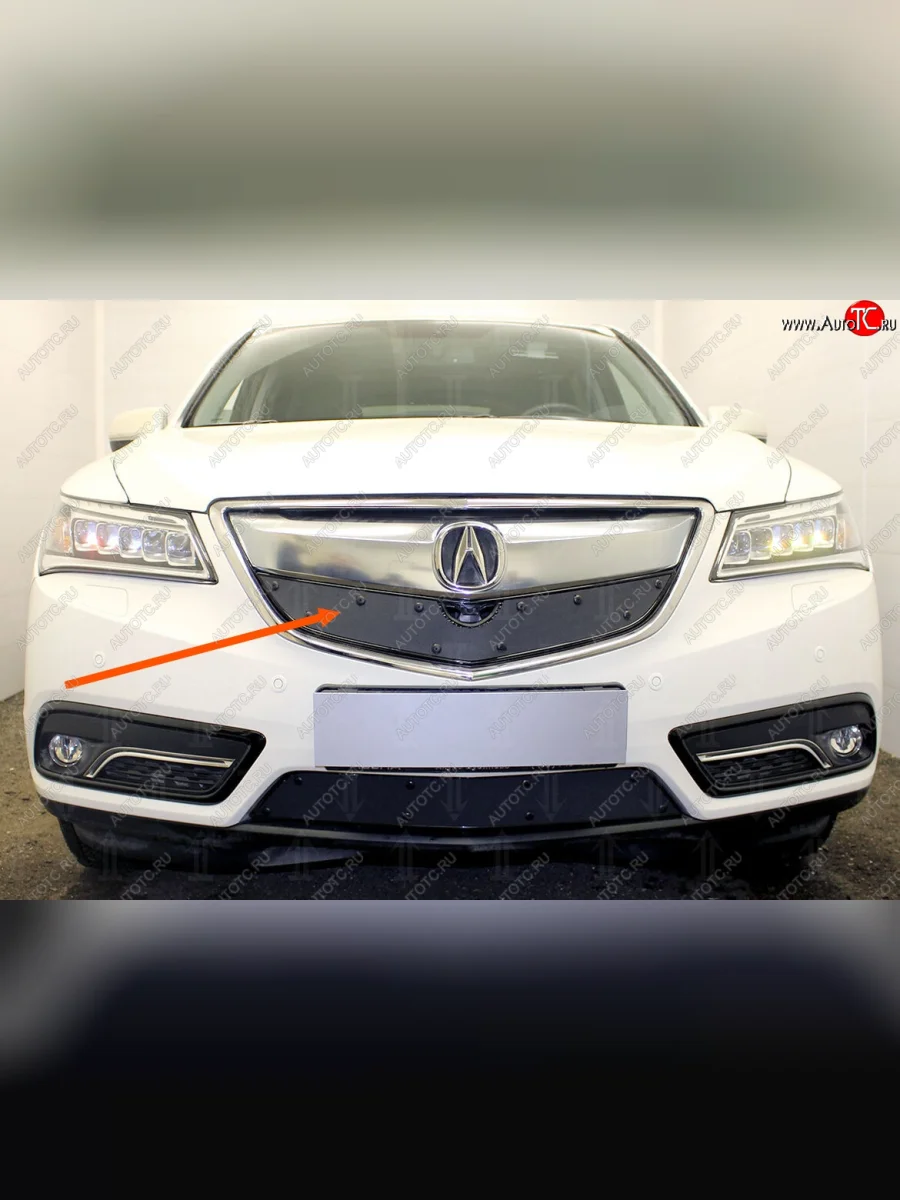 Зимняя заглушка решетки радиатора Стрелка 11 Премиум Acura MDX YD3 рестайлинг (2016-2021)  с доставкой в г. Керчь