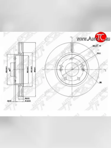 Передний тормозной диск SAT Hyundai Elantra HD (2006-2011)