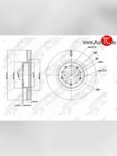 Передний тормозной диск SAT Lexus LS460 XF40 дорестайлинг (2006-2009)