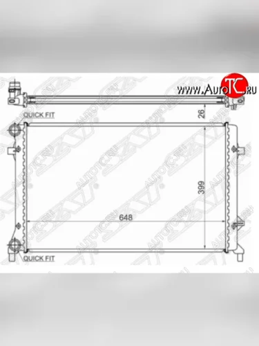 Радиатор SAT (трубчатый, 1.4/1.6/1.8/2.0/2.5) Audi A3 8PA хэтчбэк 5 дв. 2-ой рестайлинг (2008-2010)