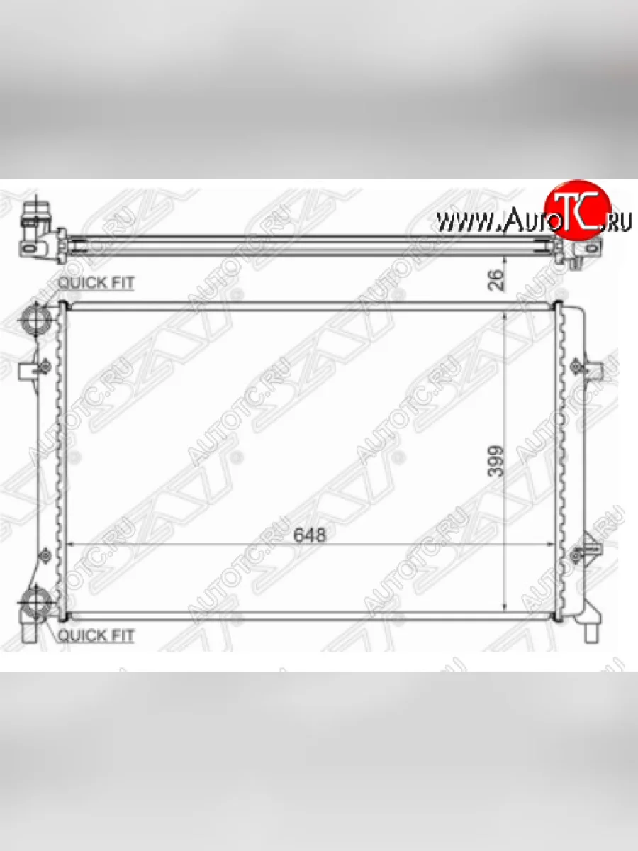Радиатор SAT (трубчатый, 1.4/1.6/1.8/2.0/2.5) Audi A3 8P1 хэтчбэк 3 дв. дорестайлинг (2003-2005)  с доставкой в г. Керчь