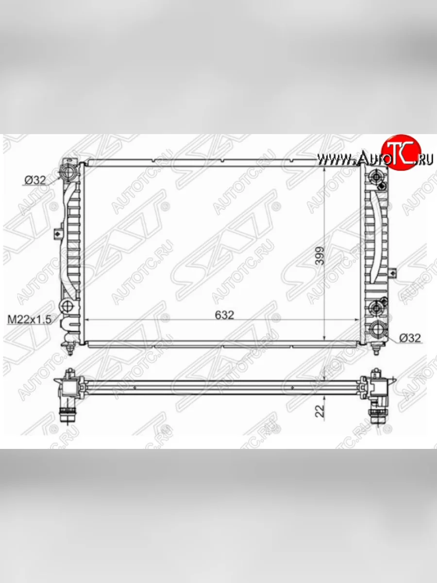 Радиатор SAT (АКПП, 2.5/2.6/2.8) Volkswagen Passat B5.5 универсал рестайлинг (2000-2005)  с доставкой в г. Керчь