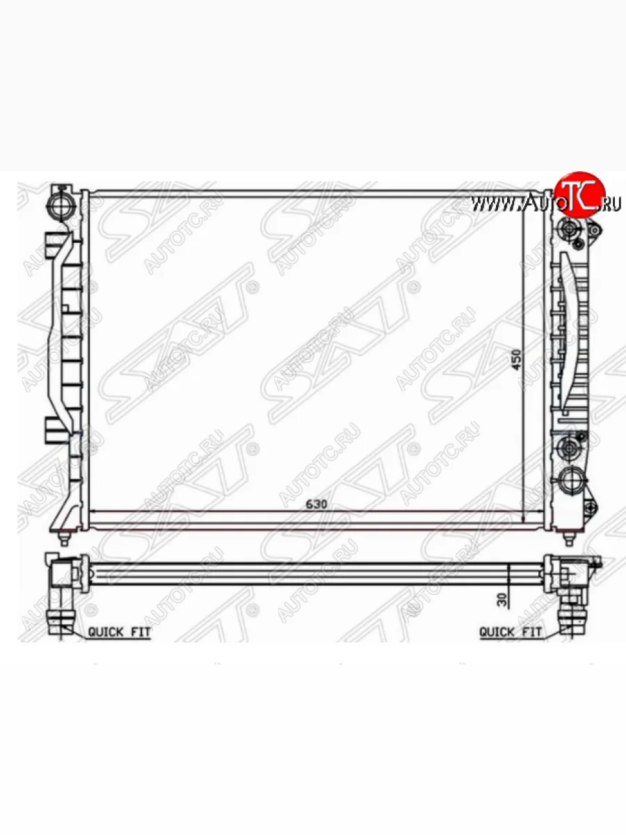 Радиатор SAT (АКПП, 2.5) Audi A6 C5 дорестайлинг, седан (1997-2001)  с доставкой в г. Керчь