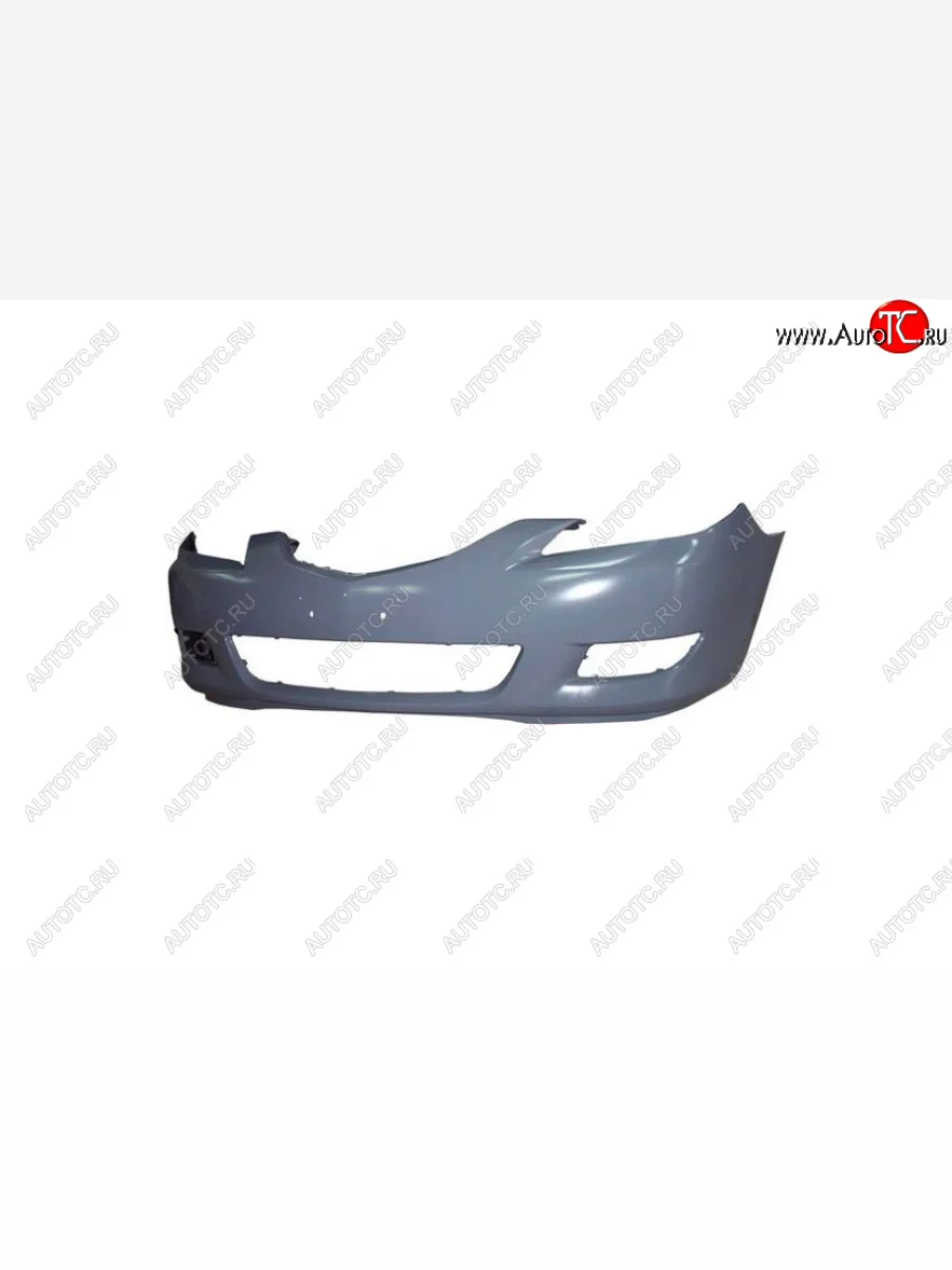 Передний бампер на MV-PARTS (без отверстий под омыватели) Mazda 3/Axela BK дорестайлинг, хэтчбэк (2003-2006) (Неокрашенный)  в Перми Пермском крае