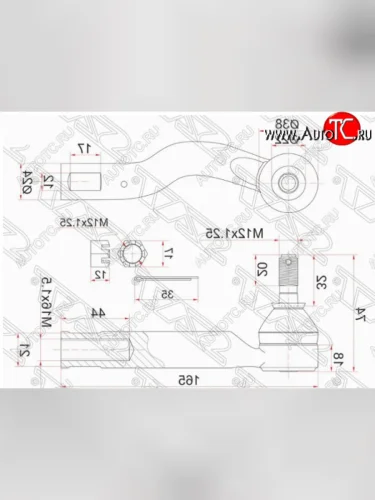 Правый наконечник рулевой тяги SAT Toyota Ipsum ACM20 дорестайлинг (2001-2003)