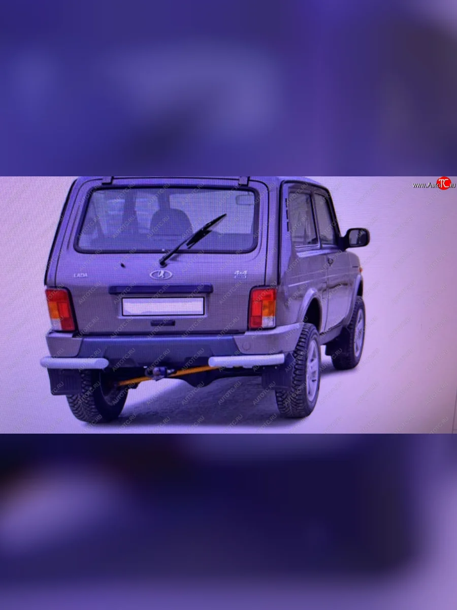 Защита заднего бампера Металл Дизайн (Ø63.5 мм, с полимерным покрытием) Лада ВАЗ нива 4х4 2131 5 дв. дорестайлинг (1993-2019) (Цвет: черный)  в Самаре Самарской области