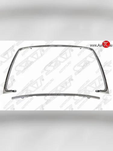 Молдинг переднего бампера SAT (Хром) Mitsubishi Outlander XL (CW)  рестайлинг (2010-2013)