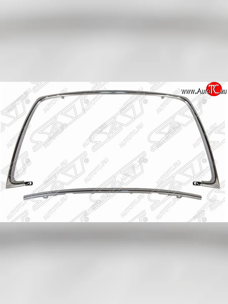 Молдинг переднего бампера SAT (Хром) Mitsubishi Outlander XL (CW)  рестайлинг (2010-2013)  в Керчи Республика Крым