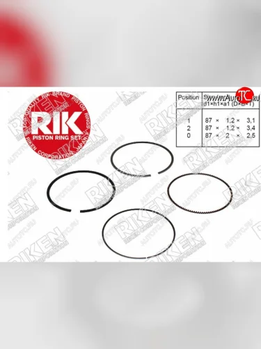 Комплект поршневых колец на 1 поршень RIKEN STD (K24A) Honda CR-V RD4,RD5,RD6,RD7,RD9  дорестайлинг (2001-2004)