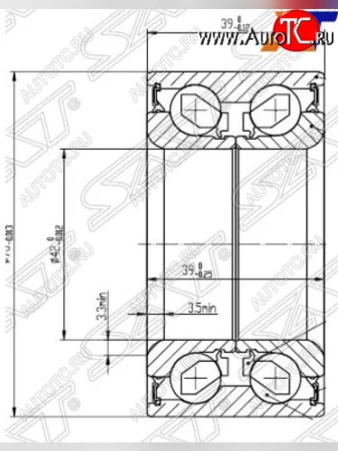 Подшипник передней ступицы SAT (4WD, 42-76-39) Hyundai IX35 LM дорестайлинг (2009-2013)
